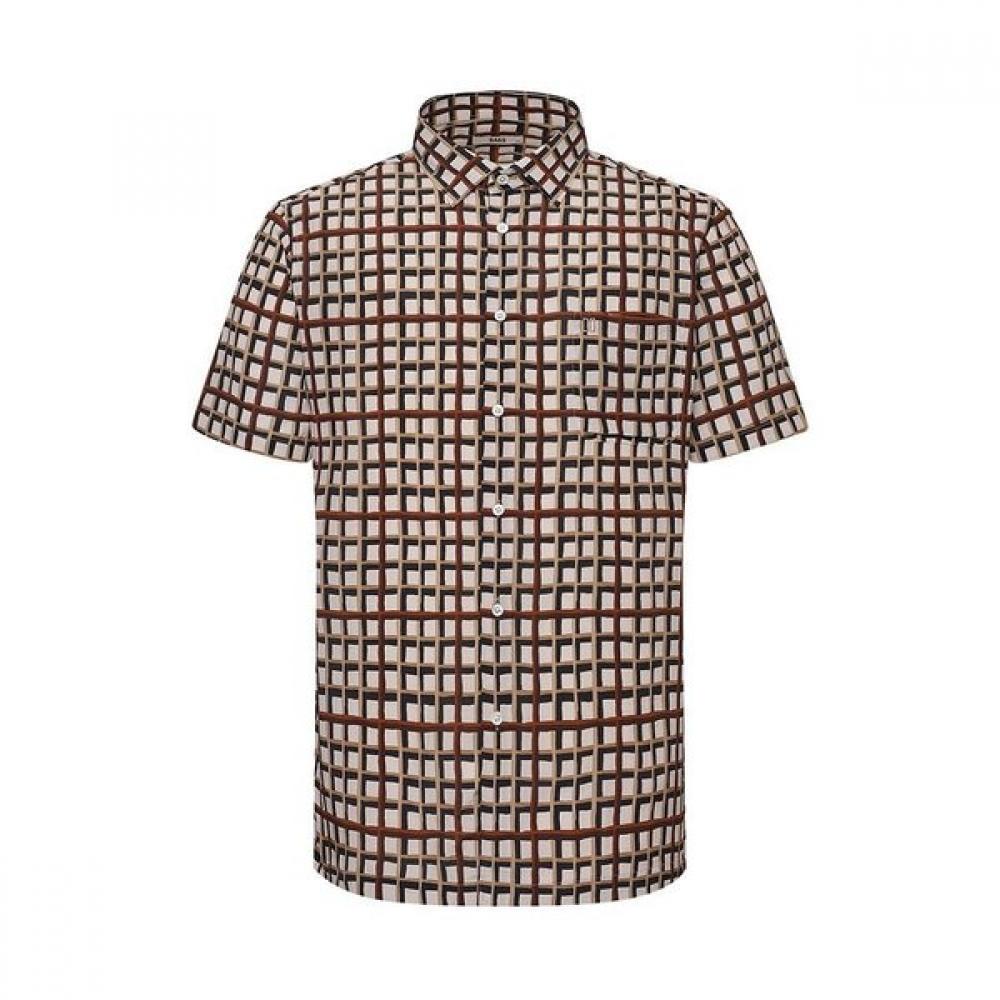 

DakS Men S Funghi Yarn Check Regular Fit Short Sleeve Shirt dmS1ShcS145i1 beige/095