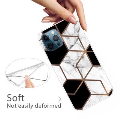 For iPhone 16 Pro Case Abstract Marble Pattern Printing TPU Phone Cover