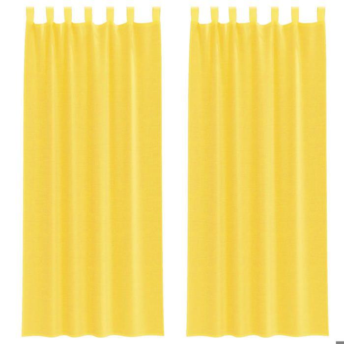 VidaXL Rideaux en voile avec boucles 2 pcs jaune 140x260 cm, rideau en filet, rideau transparent, voile de fenêtre, 4102320