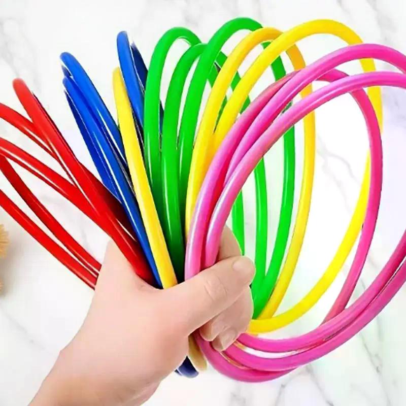 10 Stuks Plastic Werpring Doel Werpset Buiten Kinderen Grappig Fysieke Training Sport Speelgoed Rooster Springring