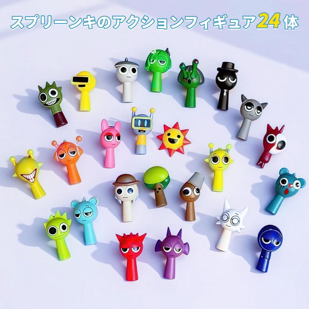 Aninako Spranky Figurka Model - Kolekce Herních Postav Mini Hračka - Spranky Hračka - Výška 4-5 cm (Sada 24)