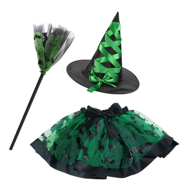 Enchanting Witch Dresses Up Set Eye Catching Witch Costume Set Portable Witch Costume Set For Halloween Parties