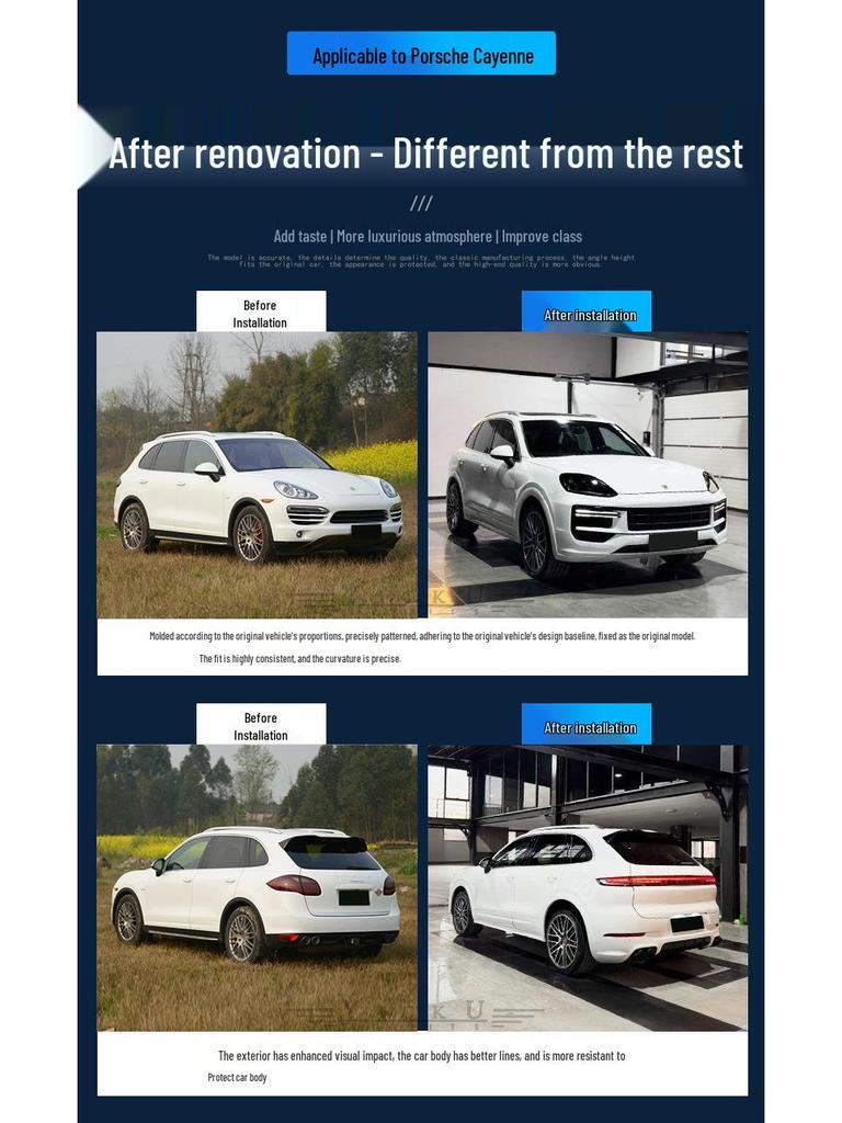 Porsche Cayenne 25 GTS/SD PP Body Kit: Front & Rear Bumpers Upgrade