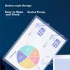 20-Pack A4 Button Closure Transparent File Folders, Waterproof Document Sleeves, Invoice Management Exam Paper Storage Subject Classification