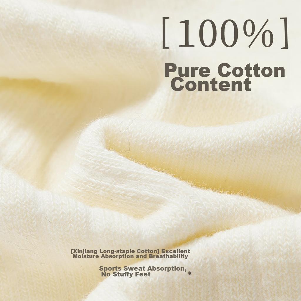 [100% Pure Cotton 10A ] Women's Socks, Breathable And Odor-Resistant, Sweat-Absorbing Embroidered Slouchy Mid-Calf Socks