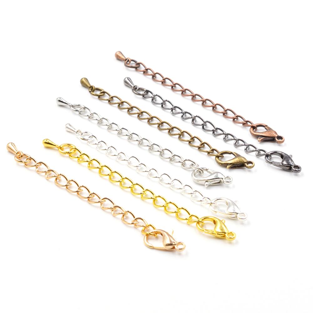 

Концевые бусины-капли воды, удлинительная цепочка, застежки-лобстеры, коннектор для изготовления украшений своими руками, фурнитура для браслетов и ожерелий 50mm 20pcs