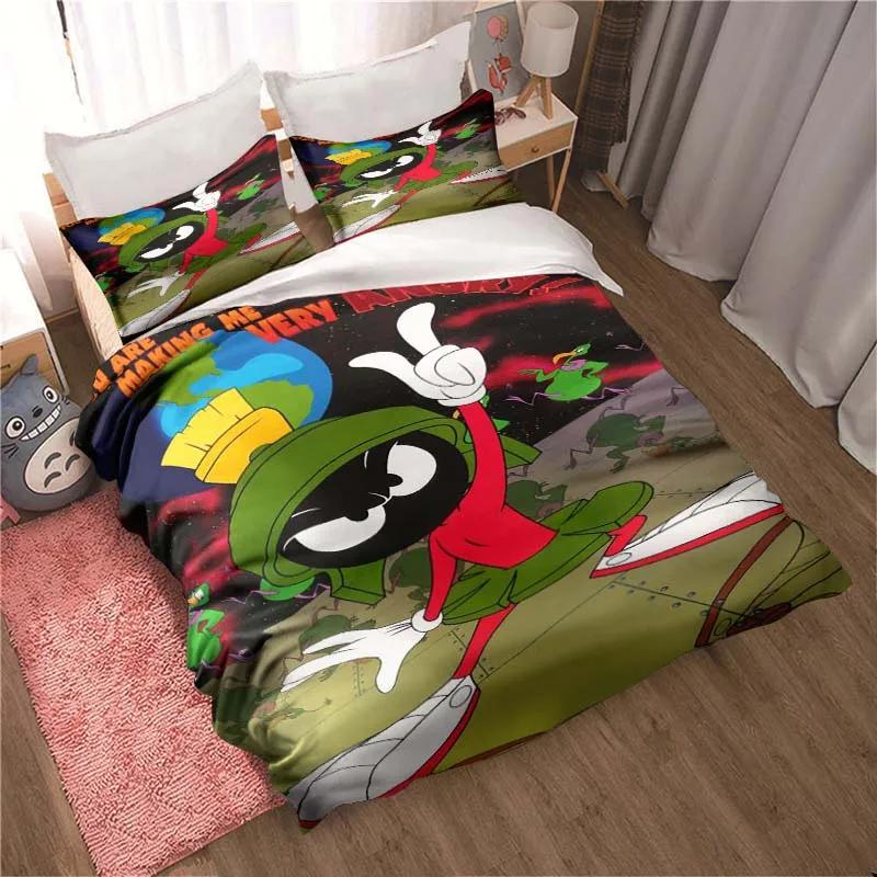 3D Print Game Marvin The Martian Cartoon Bedding Collection Double Twin King Duvet Cover Comforter Pillowcase Boys Girls Adults Bedroom