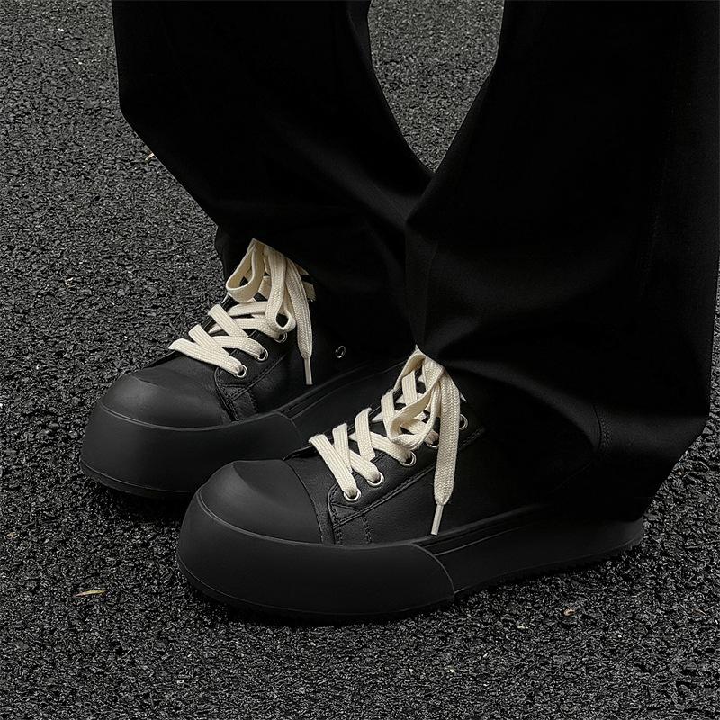 Big Head Shoes Casual Board Shoes Men and Women Couple Derby Shoes Platform Heightening Leather Shoes Men's Commuter Board Shoes 14326-J