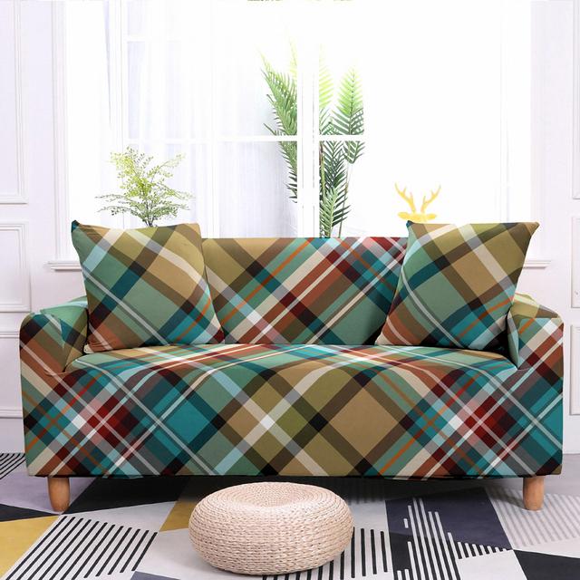 Geometrický potah na pohovku do obývacího pokoje Elastický potah na pohovku Mandala Potisk Stretch Potah Rohový potah na pohovku Křeslo Home Decor