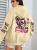 Felpa con Cappuccio da Donna I'M Good Coffee Teschio Stampa Divertente Felpa Larga da Jogging Pile Autunno Abbigliamento Sportivo Casual Y2K Unisex con Cappuccio