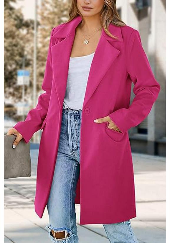 European Autumn Plus Size Woolen Women's Single-Button Cardigan Coat