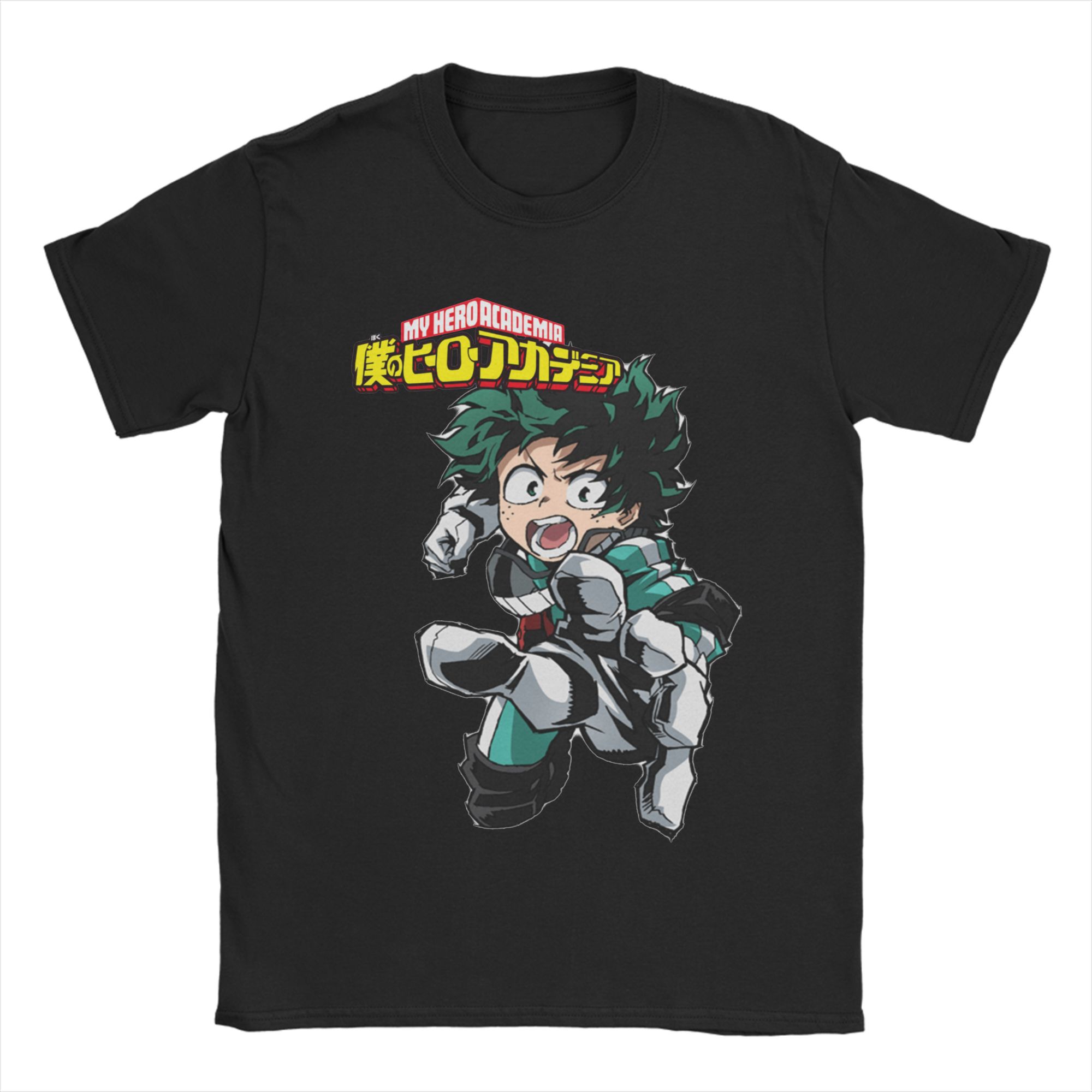 

My Hero Academia Deku T-Shirt Unisex 100%Cotton Tops Funny O-neck Short Sleeve M