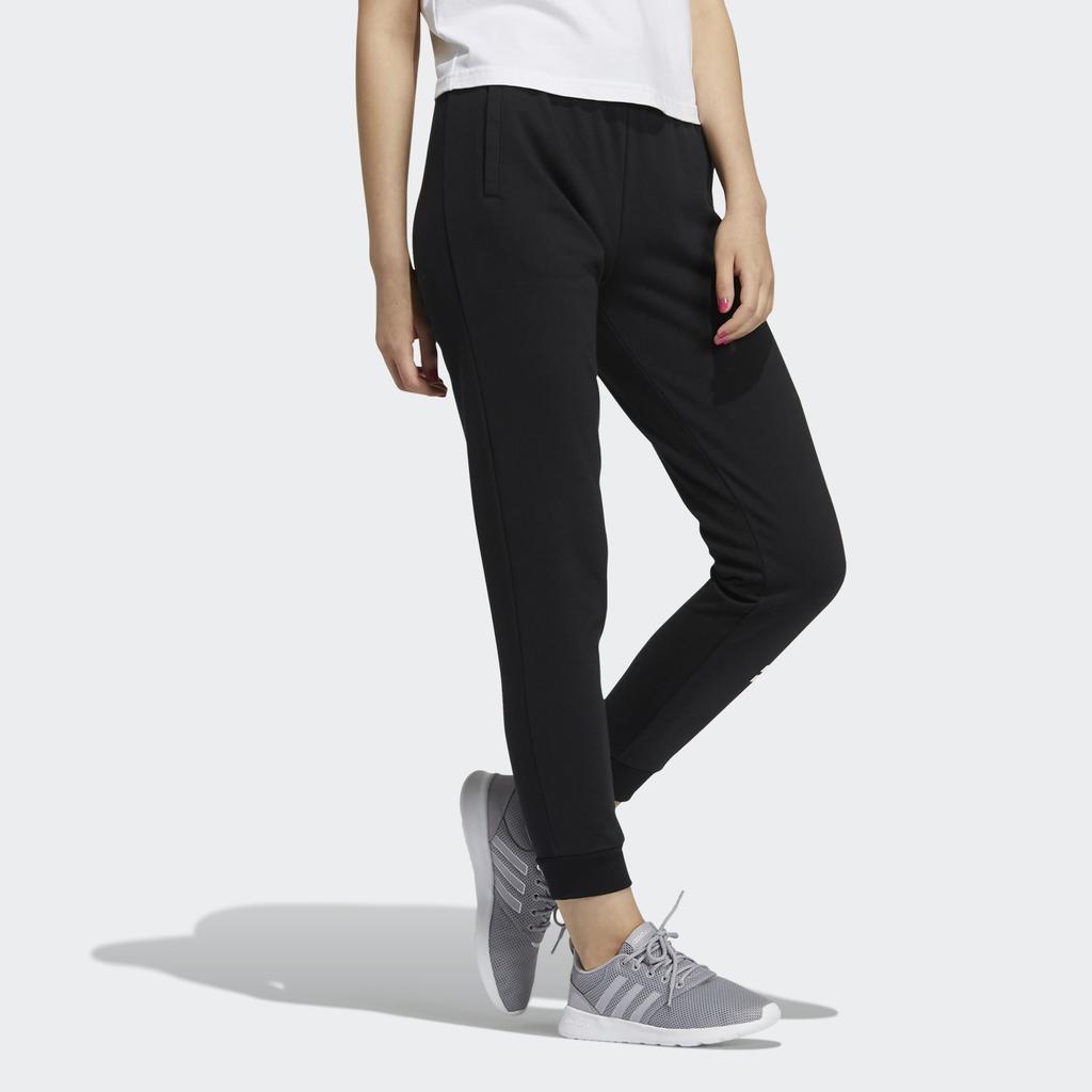 Adidas Neo Logo Print Knitted Cuffed Sweatpants Women Bottoms Black H36734