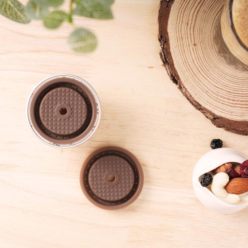 2Pcs Capsules Pods Caps Lids For Line Refilled Capsules Reusable For Reusable Silicone Pod Cover Lid Kitchen
