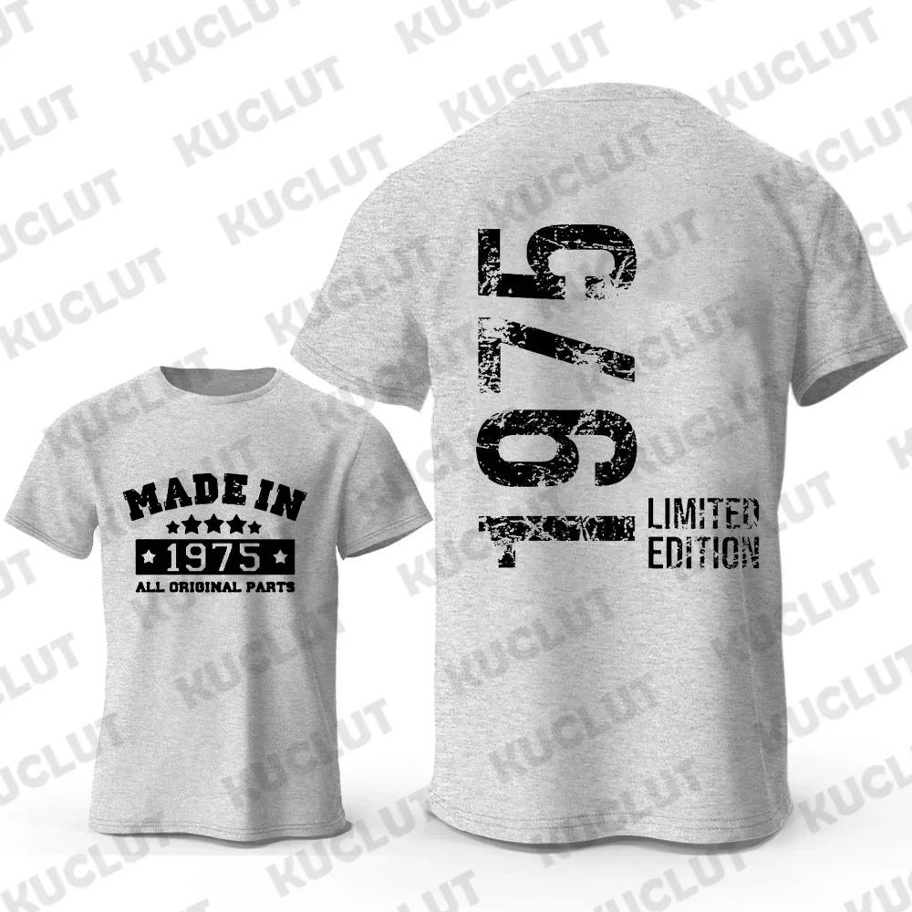 T-Shirts for Men Vintage Made In 1975  48th Birthday 48 Years T-Shirt Mens Tshirt Street Fashion Short Sleeve Shirt Men Clothing