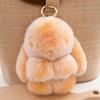 Rex Rabbit Fur Plush Keychain: Cute Rabbit Pendant Toy for Bag or Car