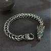 Pulsera de Hombre con Cabeza de Lobo Oscuro Estilo Europeo Americano Vintage Punk Moda Joyería Versátil Venta al por Mayor