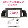 2 DIN 9 inch Car Radio Fascia Panel For TOYOTA Corolla EX 2007-2012 2013+ Stereo Dash Frame Android Power Adapter