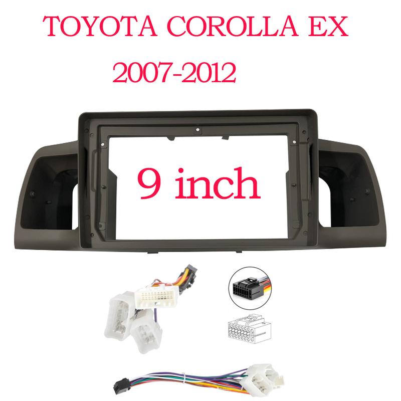 Panel Fascii Radia Samochodowego 2 DIN 9 cali Dla TOYOTA Corolla EX 2007-2012 2013+ Ramka Deski Rozdzielczej Stereo Adapter Zasilania Android