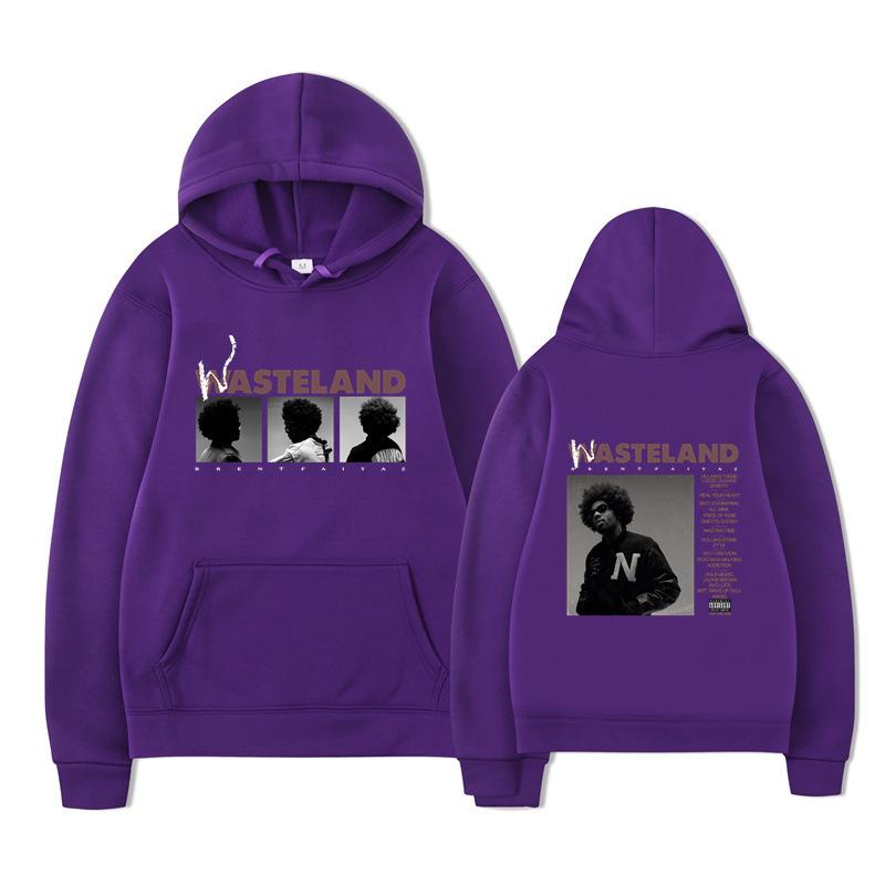Unisex Schwarzer Hoodie Doppelseitiger Albumcover Grafikdruck Pullover Sweatshirt Streetwear