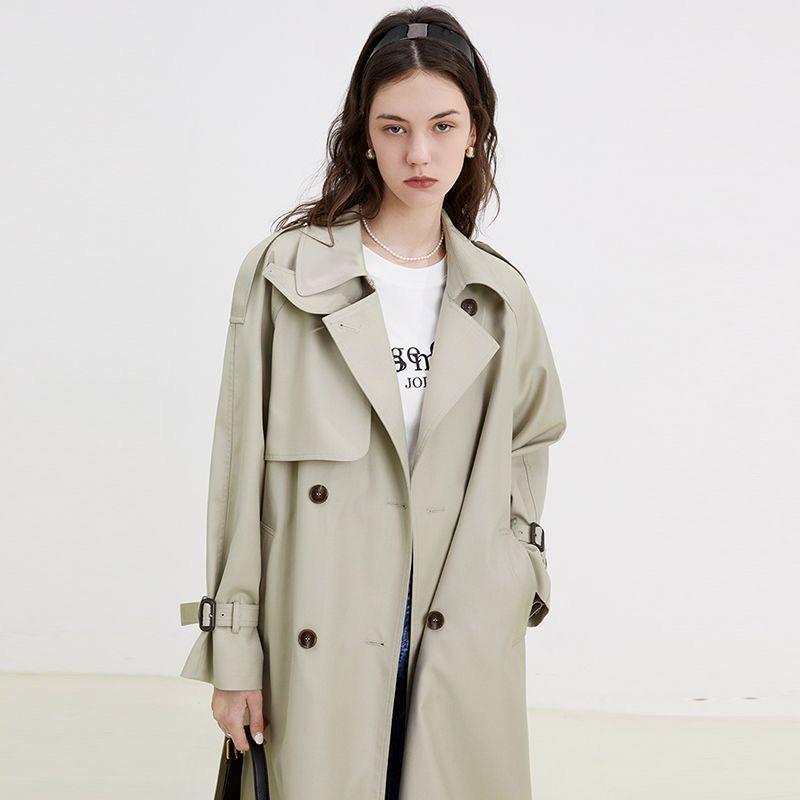 Mid-Length Hepburn Style Women's Trench Coat - Spring & Autumn 2024 Collection