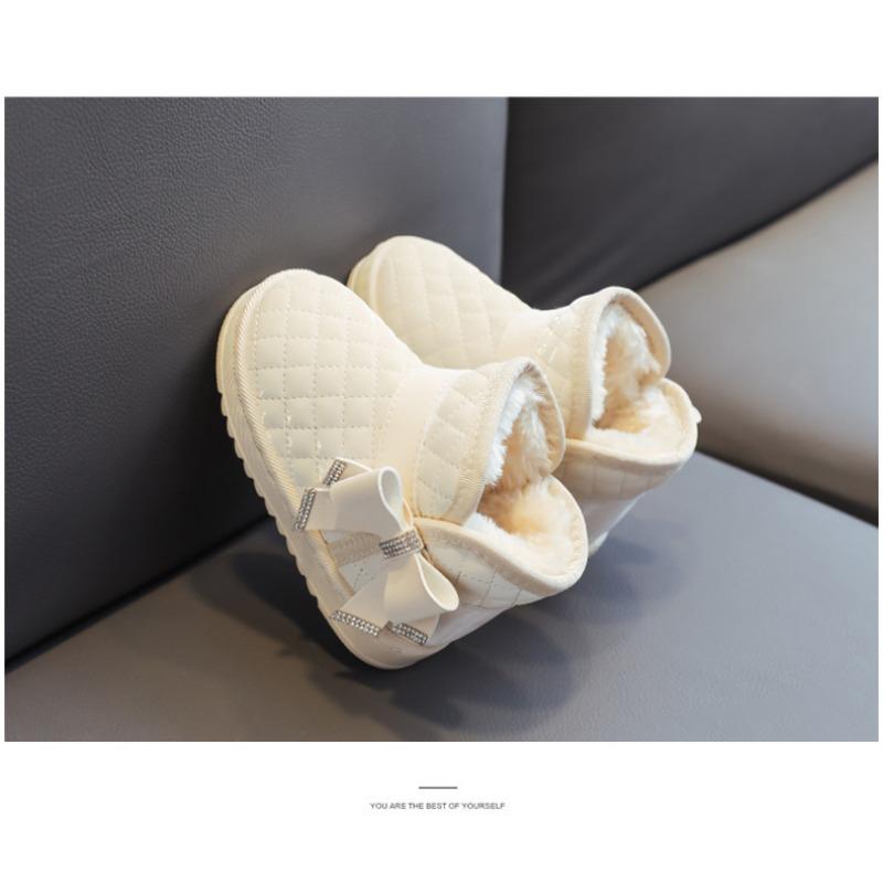 Bottes de neige pour filles avec laine épaissie imperméable antidérapante chaussures en coton pour bébé automne et hiver nouvelles chaussures chaudes pour bébé chaussures pour enfants