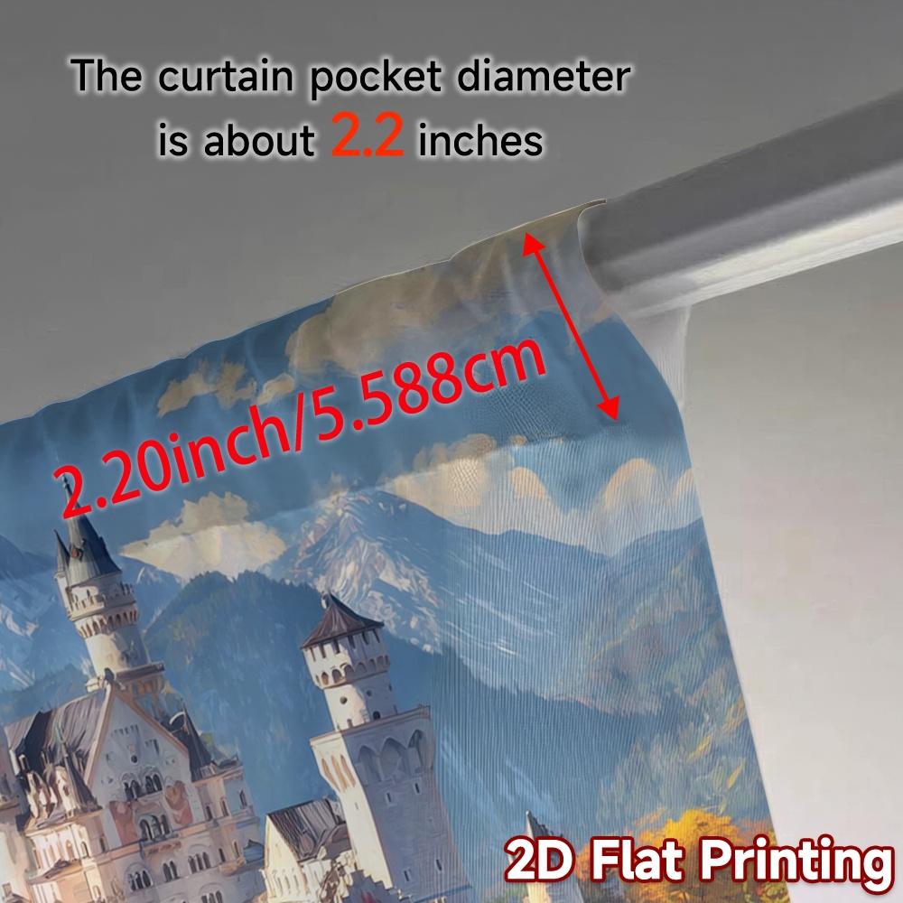 2pcs, 2D FLAT PRINTING Curtains (Without Rod) AutumnCastle Popular Light Filtering Curtains Machine Washable Fabric Curtains Art