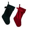 Weihnachtsstrumpf Hängedekoration mit genähter Stoffkonstruktion, Schleife und integrierter Aufhängeschlaufe, 1 Stück