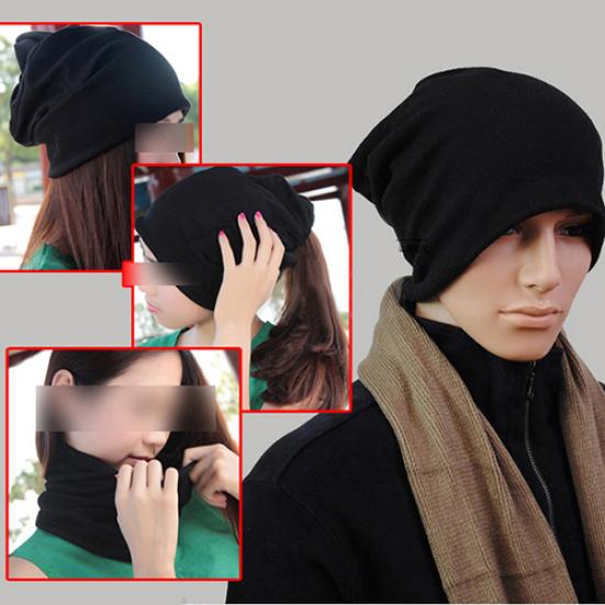 Women Men Fashion Winter Warm Crochet Knit Scarf Hip-Hop Cap Beanie Hat