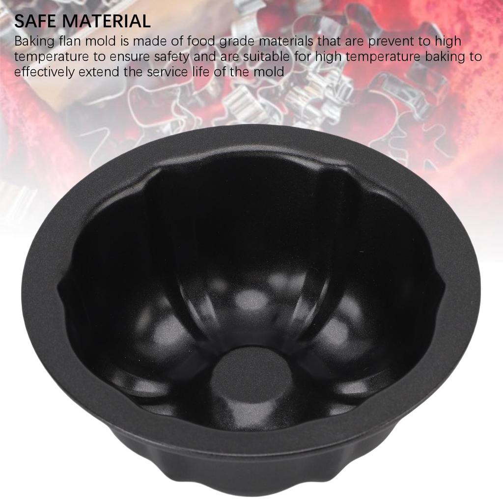 4Pcs 4in Mini Flan Mold Round Nonstick Baking Pan Carbon Steel Pudding Pumpkin Cake Mold for Home Bakery Baking Tools