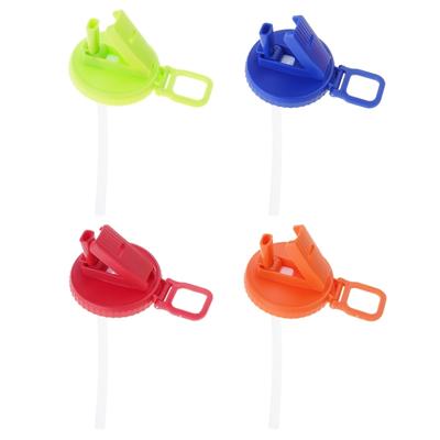 Packung mit 4 wiederverwendbaren Dosenabdeckungen mit Strohhalm, auslaufsicheren Deckeln, praktisch für Saft, Limonade, Wasser und Dosengetränke