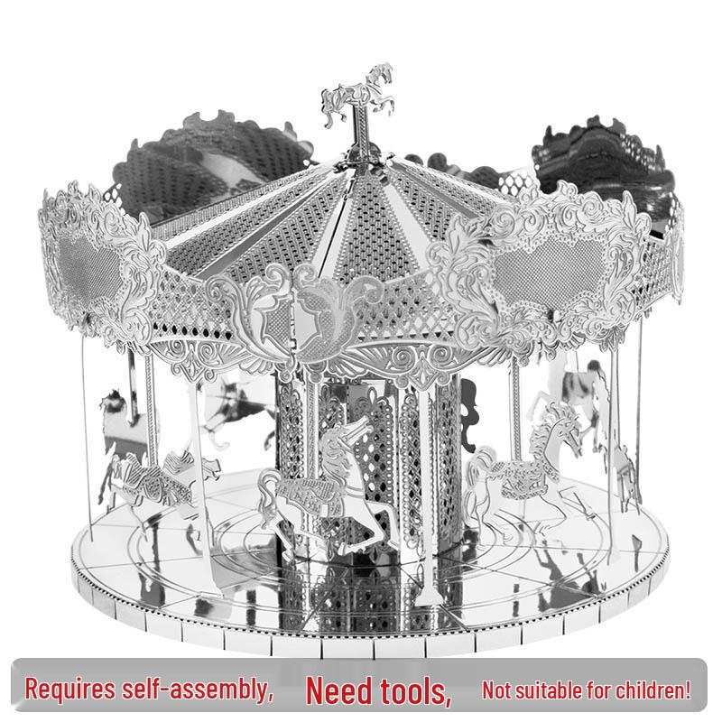 

Цельнометаллический 3D-пазл из нержавеющей стали: Сделай сам модель карусели без клея
