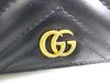 Authentic GUCCI GG Marmont Black Leather Bifold Wallet Compact Wallet #a451  Refurbished