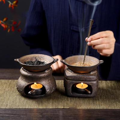 Réchauffe-thé Brûleur d'encens en céramique Brûleur d'huiles essentielles fait à la main Support chauffant pour bougies en céramique Brûleur d'encens Yoga SPA