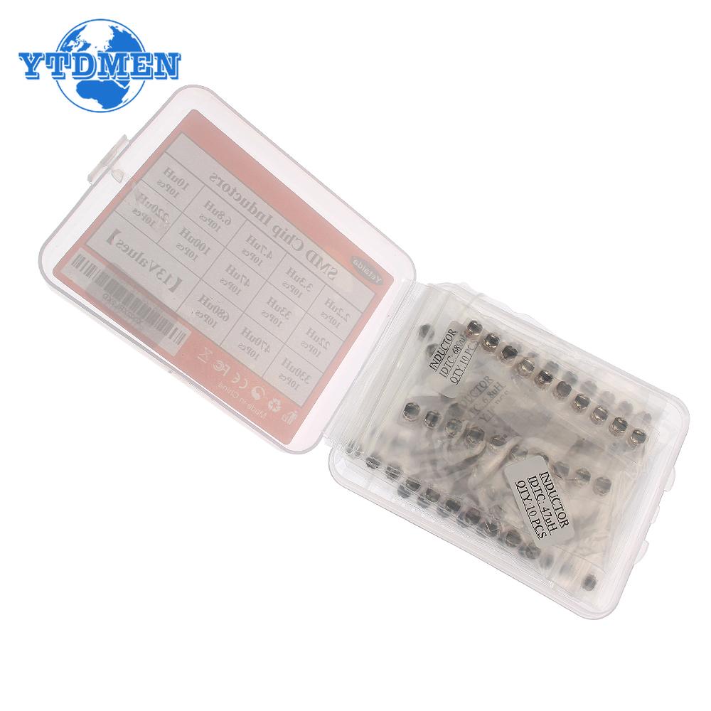 130PCS SMD CD54 Power Inductor Kit 2.2uH~680uH 13 Types CD54 Inductor Assortment Set High-Quality Diy Electronics with Box