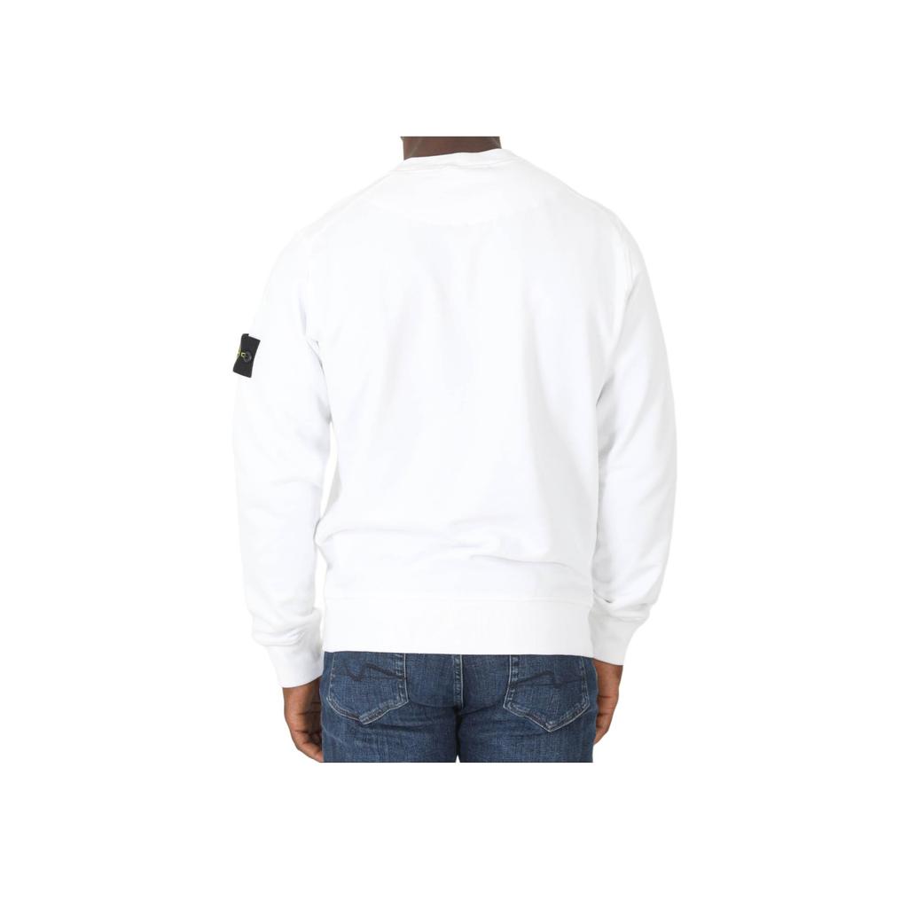 STONE ISLAND Logo Patch Pullover Sweatshirt Men Sweatshirt White 771562020-V0001