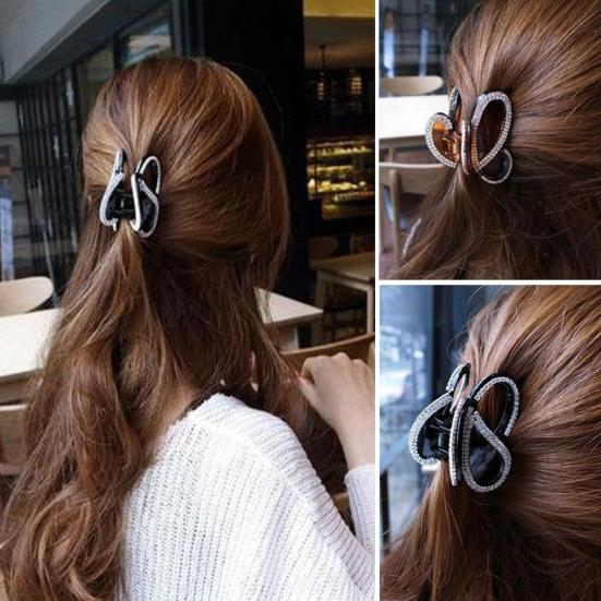Lady Fashion Rhinestone Butterfly Hairpin Claw Shape Hair Clip Clamp Accessory