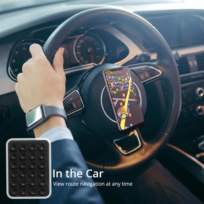 Silicone Suction Phone Holder Mat Multifunctional Suction Cup Wall Stand Square Anti-Slip Single-Sided Case Mount Back Sticker