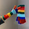 Autumn Gloves Plus Fleece Men's and Women's Fashion Jacquard Reverse Stitch Pineapple Winter Warm Glove Knitted Fingerless Glove