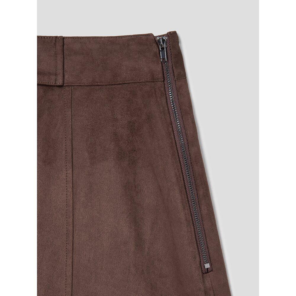 8SECONDS Suede Midi Skirt Brown