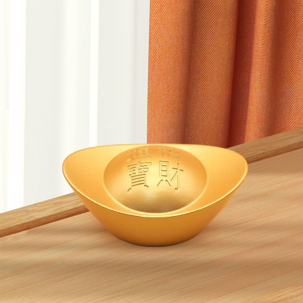 Desktop Ornament Auspicious Lucky Money Prosperity Statue Wealth Mascot Scene Chinese Gold Ingot Decoration for Home Office