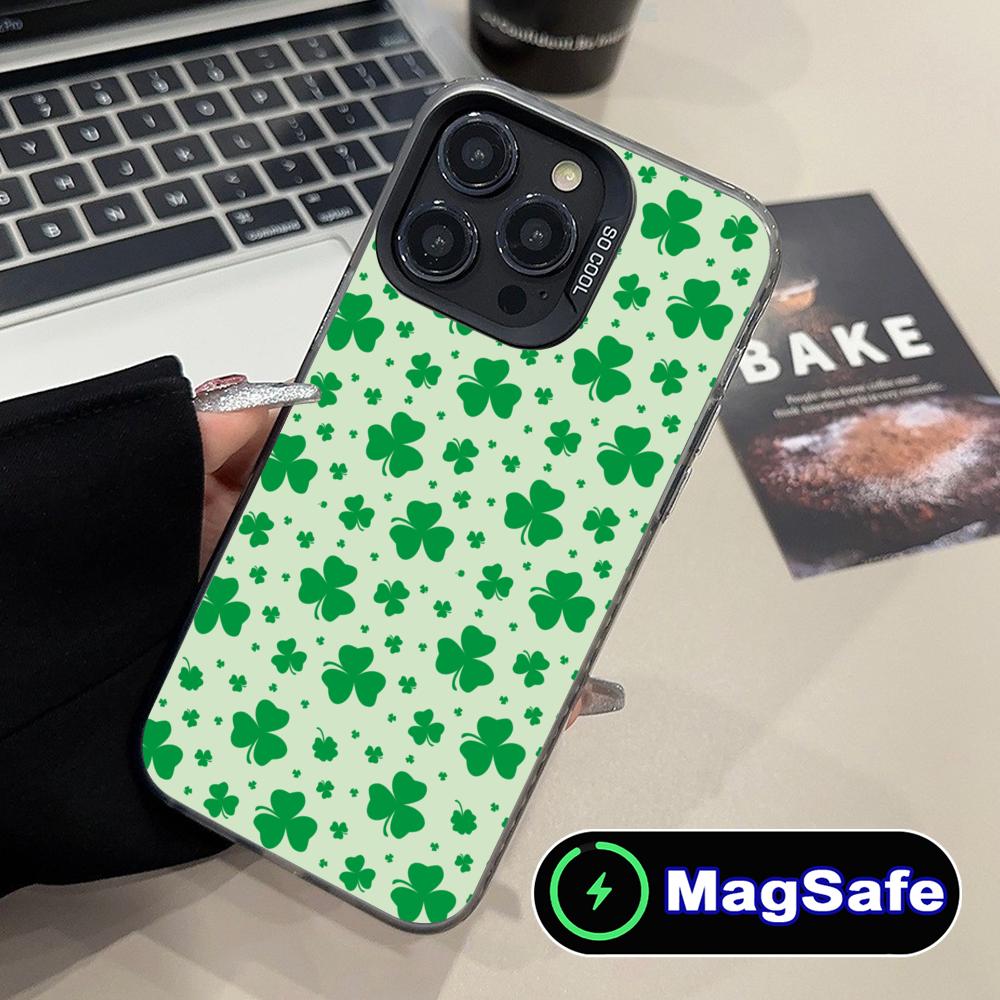 Coque de téléphone portable pour la Saint-Patrick pour iPhone 17 16 15 14 13 12 11 Air Pro Max Plus MagSafe Transparente Colorée Jolie