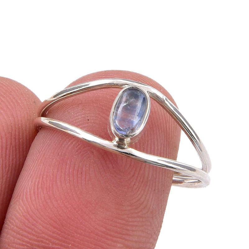 

Natural Kyanite Gemstone Handmade 925 Sterling Silver Jewelry Ring Size 8.5 l2v40