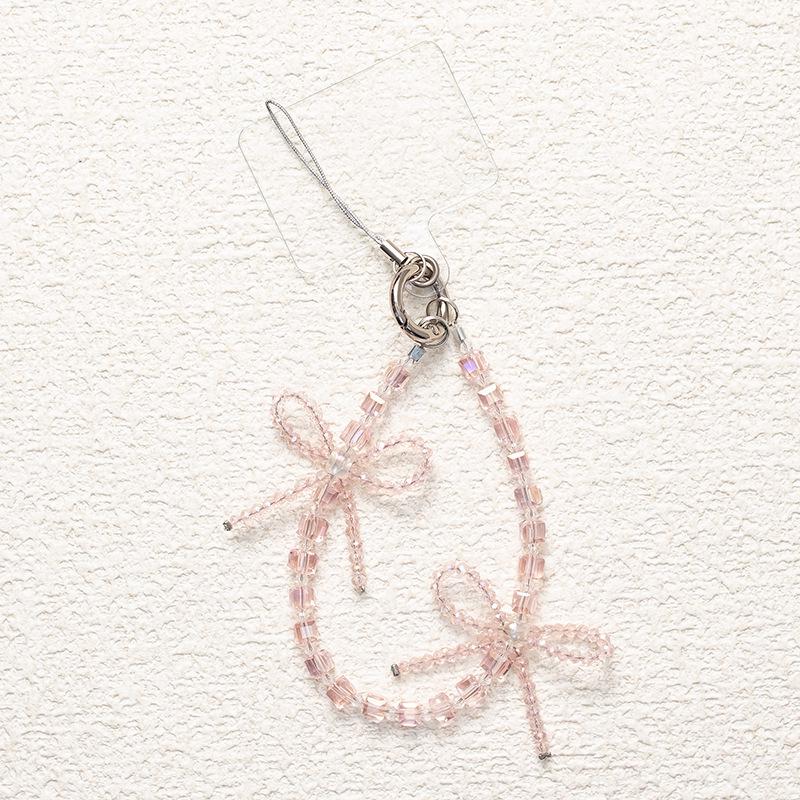Crystal Bow Beaded Phone Wrist Strap Chain