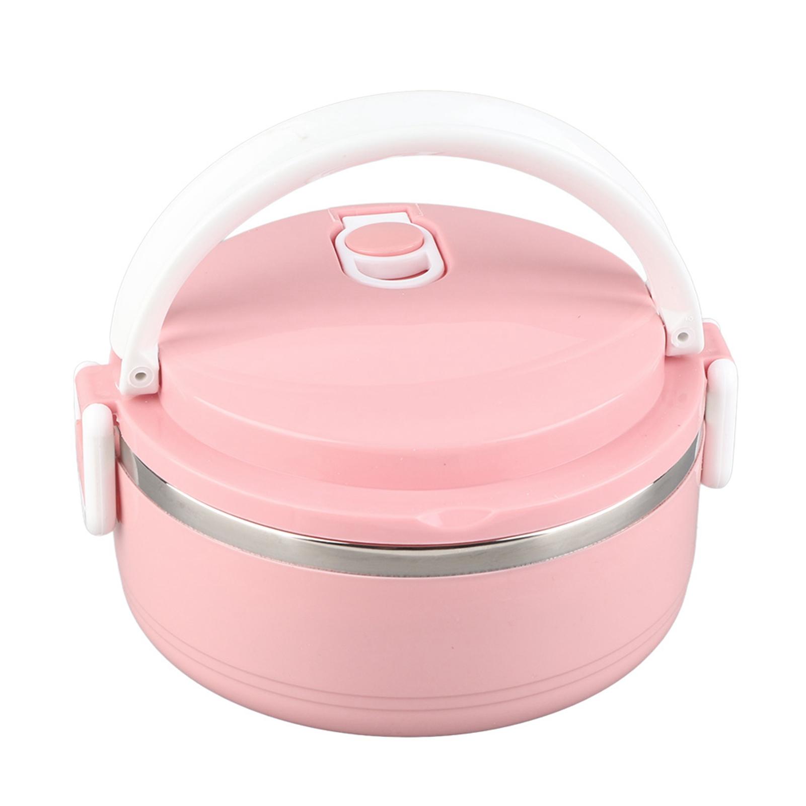 

Insulated Lunch Box Lunch Box Pink Portable Stainless Steel Thermal Insulated Rice Noddles Lunch Box Single Layer Food Container