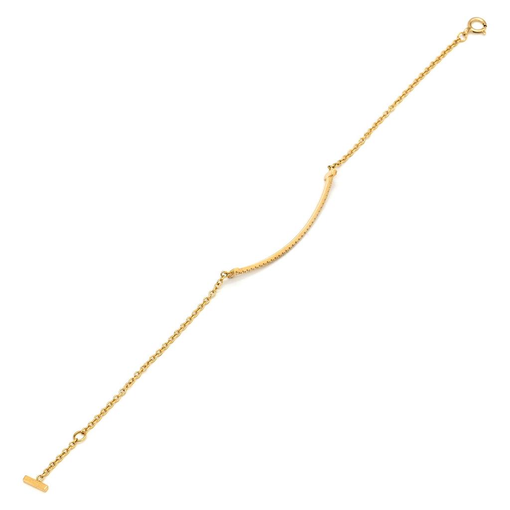 Tiffany & Co T T Smile Diamondbracelet 18K Yellow Gold/diamond Array