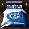 Schalke 04 FC Custom Name Text Bedding Set 1 Duvet Cover+2 Pillowcases Soccer Logo Personalized Gift For Special Occasion Bedroom Decor
