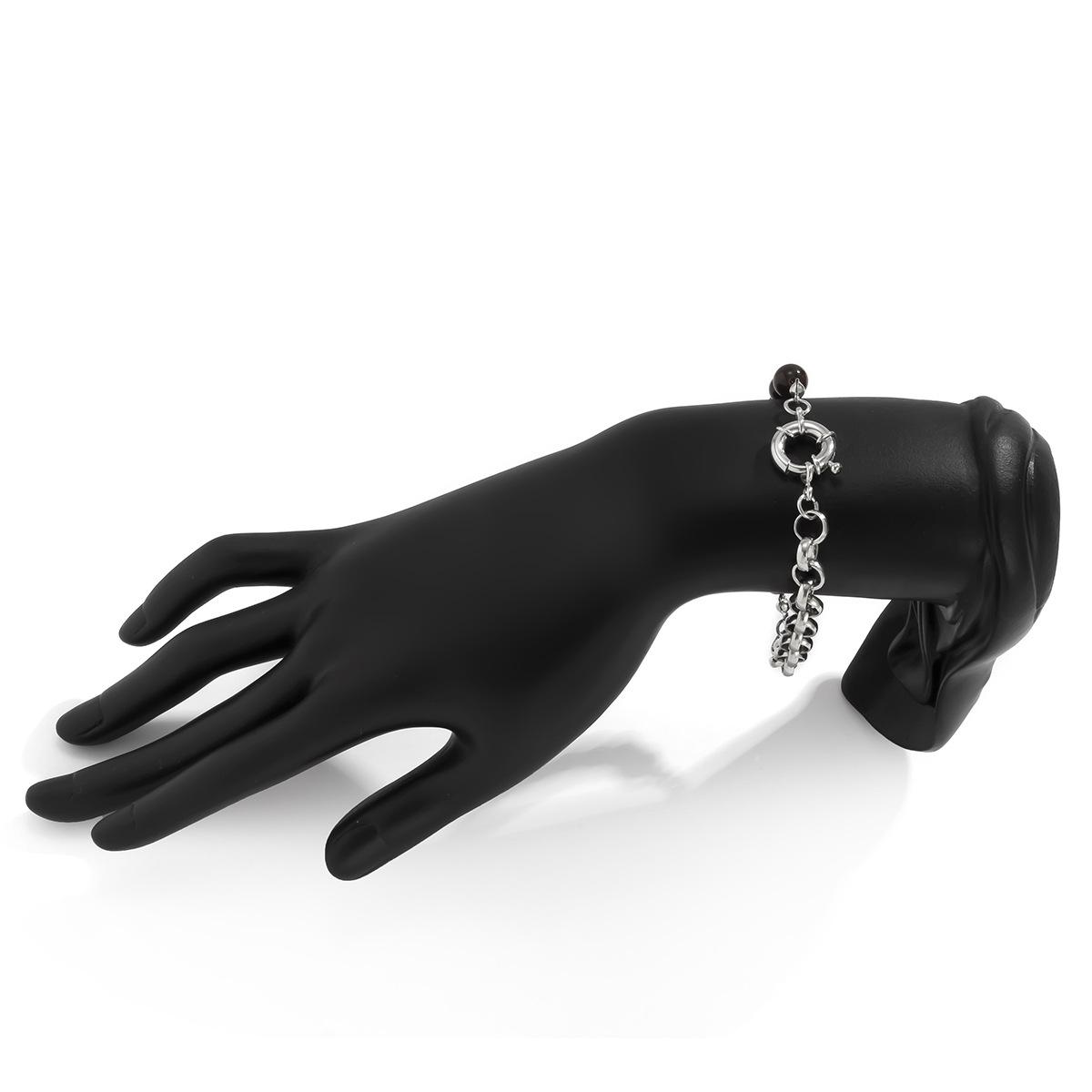 Модный Простой Уличный Стиль Универсальный Мужской Градиентный Плетеный Браслет с Бусинами и Цепью Ювелирное Изделие White K 00884