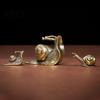 Office Table Decoration Vintage Bronze Snail Sculpture, Metal Animal Statue, Slow Living Desk Ornament Decor for Home Tea Table, Garden