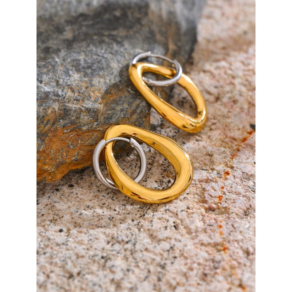 Eetit Fashion Stainless Steel Statement Drop Earrings Personalized Cast Metal High Quality Daily Ear Dangle Jewelry for Women